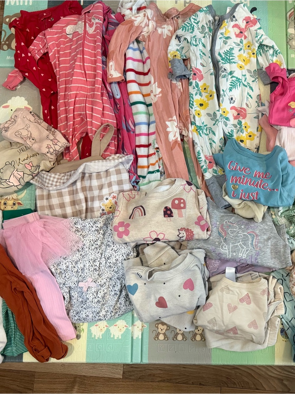 Mixed Baby Girls Clothing Lot - Hearts, Florals & Pastels size 6-9